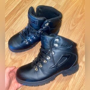 Fila Black Rugged Boots with Ankle Support